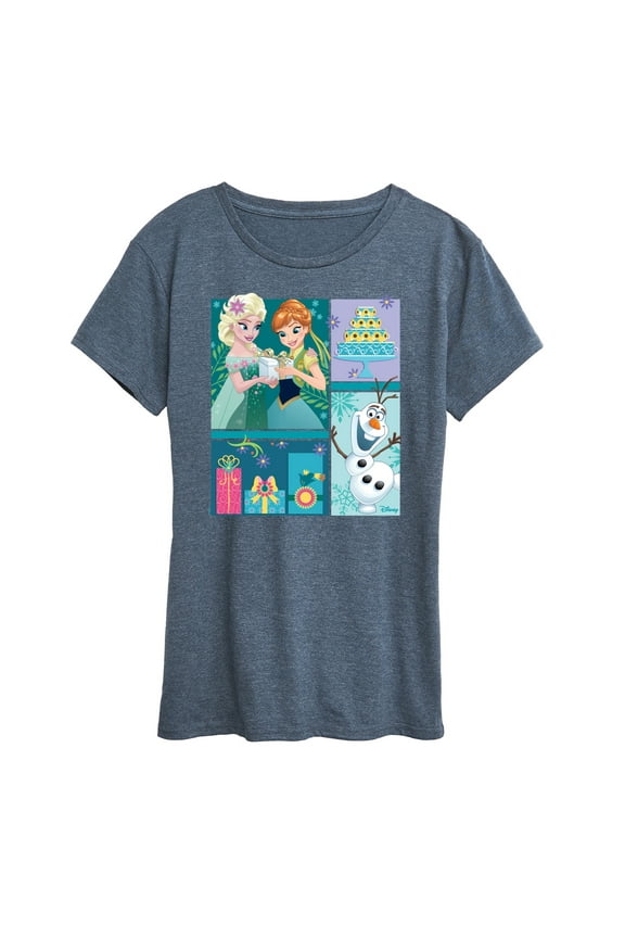 Frozen - Elsa, Olaf & Anna Birthday Celebration - Women's Short Sleeve Graphic T-Shirt