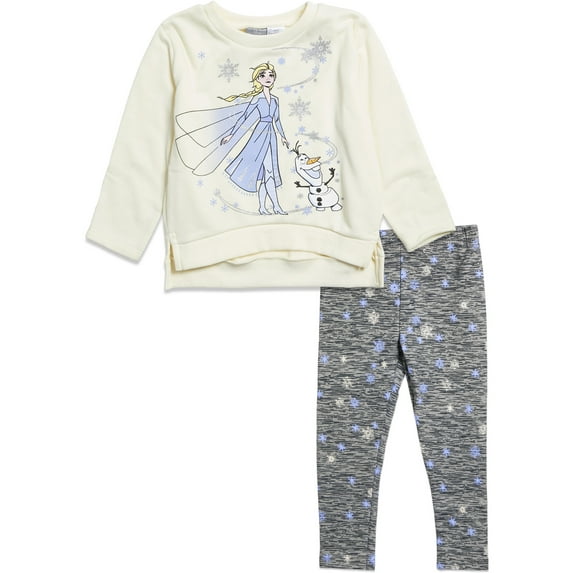 Disney Frozen Elsa Olaf Toddler Girls Sweatshirt and Leggings Outfit Set Infant to Big Kid