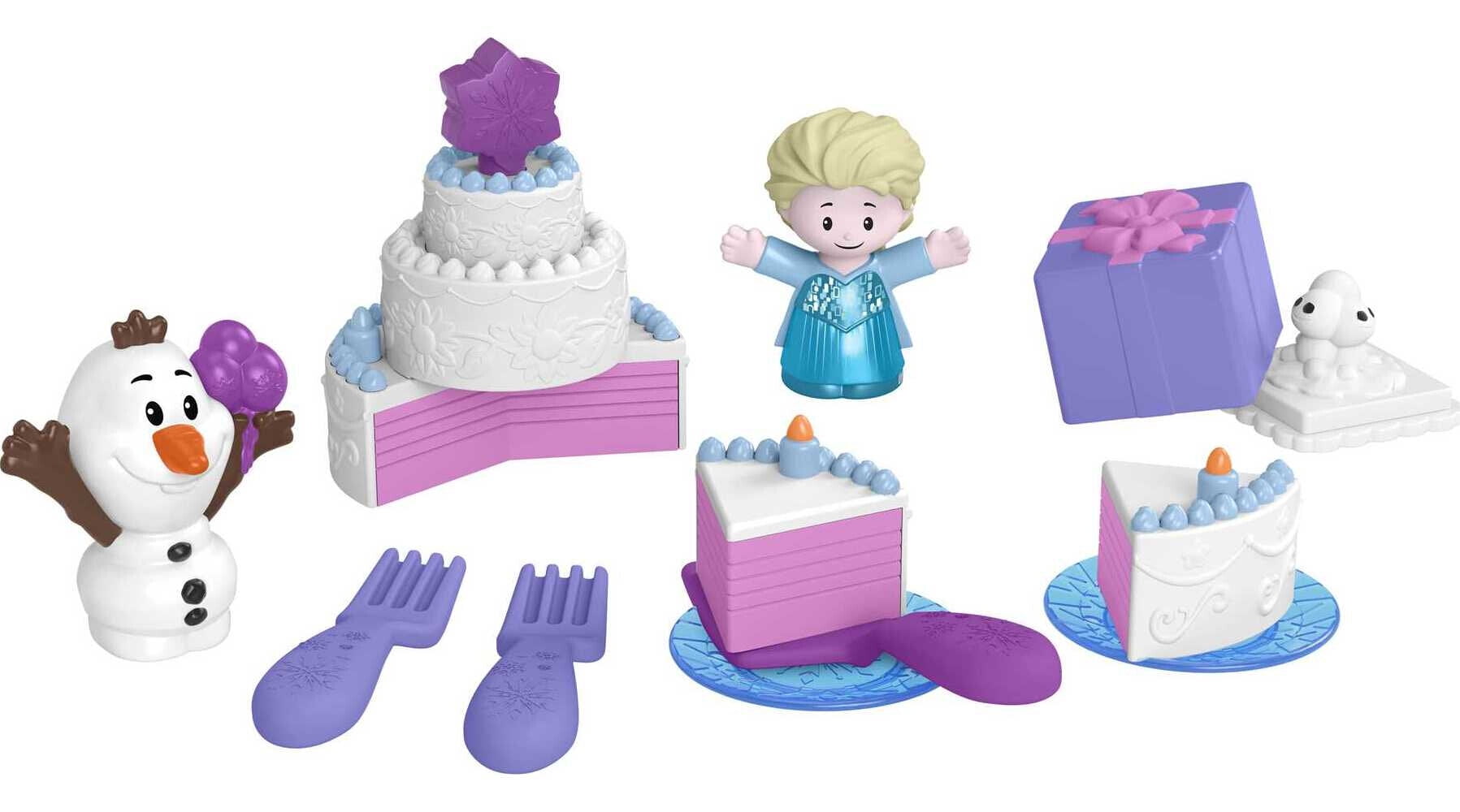 Disney Frozen Elsa & Olaf’s Party Little People Toddler Playset with Figures, 12 Pieces