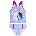thumbnail image 1 of Disney Frozen Elsa Princess Anna Little Girls Tankini Top and Bikini Bottom Purple 6X, 1 of 5