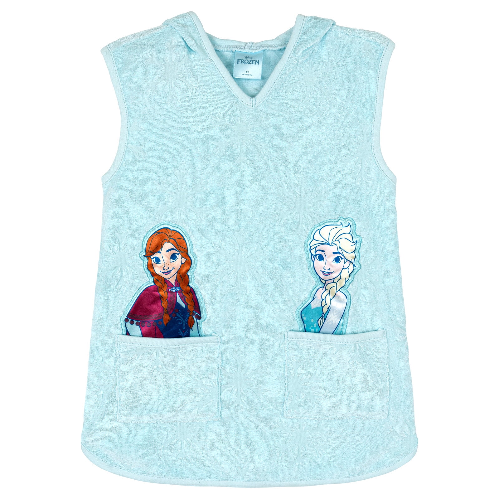 Disney Frozen Elsa Princess Anna Loop Terry Cloth Hooded Swimsuit Cover ...
