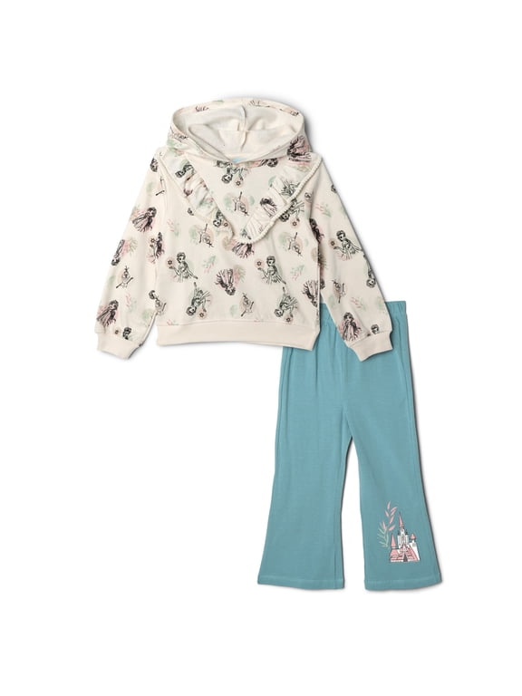 Frozen Toddler Girls' 2-Piece Hoodie and Pants Set Elsa Olaf Ivory Sage
