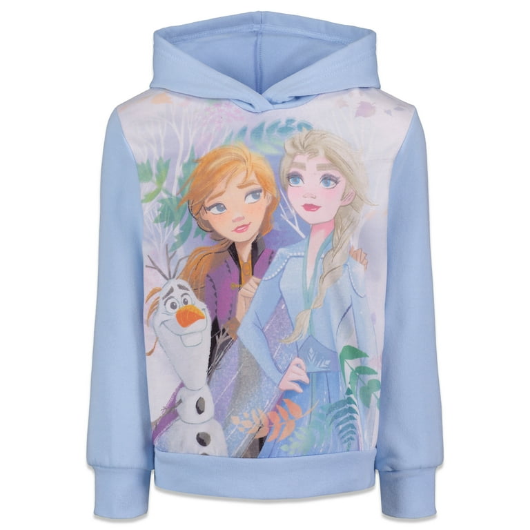 Disney Frozen Elsa Princess Anna Olaf Toddler Girls Fleece Pullover Hoodie Toddler to Big Kid