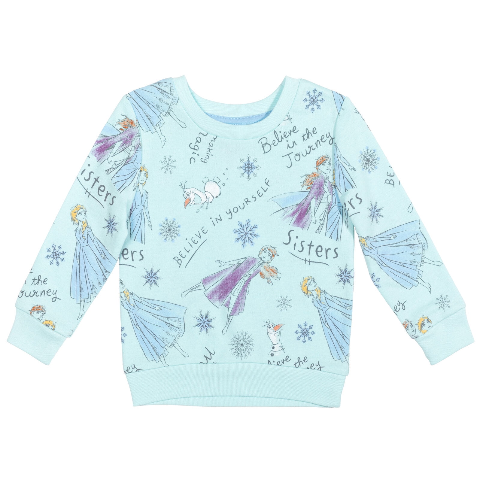 Disney Frozen Elsa Princess Anna Olaf Toddler Girls Sweatshirt Blue 4T 