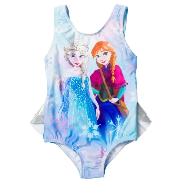 Disney Frozen Elsa Princess Anna Toddler Girls One Piece Bathing Suit ...