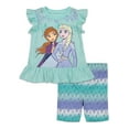 thumbnail image 1 of Disney Frozen Elsa Princess Anna Toddler Girls Peplum T-Shirt and Shorts Outfit Set Infant to Little Kid, 1 of 5