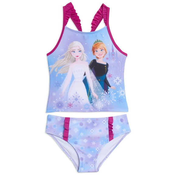Disney Frozen Elsa Princess Anna Toddler Girls Tankini Top and Bikini Bottom Swim Set Toddler to Big Kid