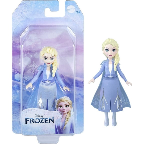 Disney Frozen Elsa Small Doll in Travel Look, Posable with Removable Cape & Skirt