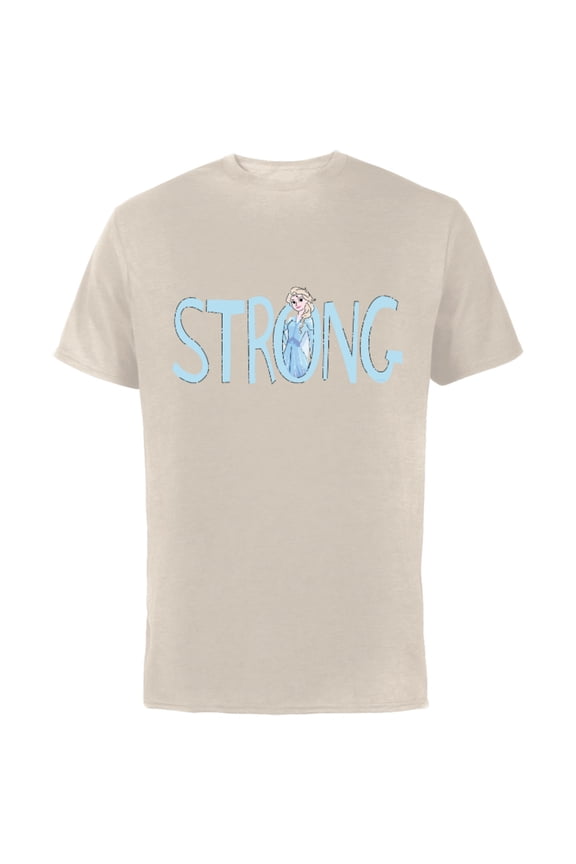 Frozen Elsa Strong - Short Sleeve Cotton T-Shirt for Adults - Customized-Natural