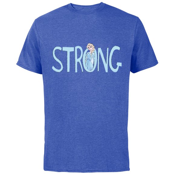 Disney Frozen Elsa Strong - Short Sleeve Cotton T-Shirt for Adults - Customized-Royal Heather
