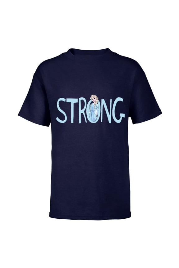 Frozen Elsa Strong - Short Sleeve T-Shirt for Kids - Customized-Navy