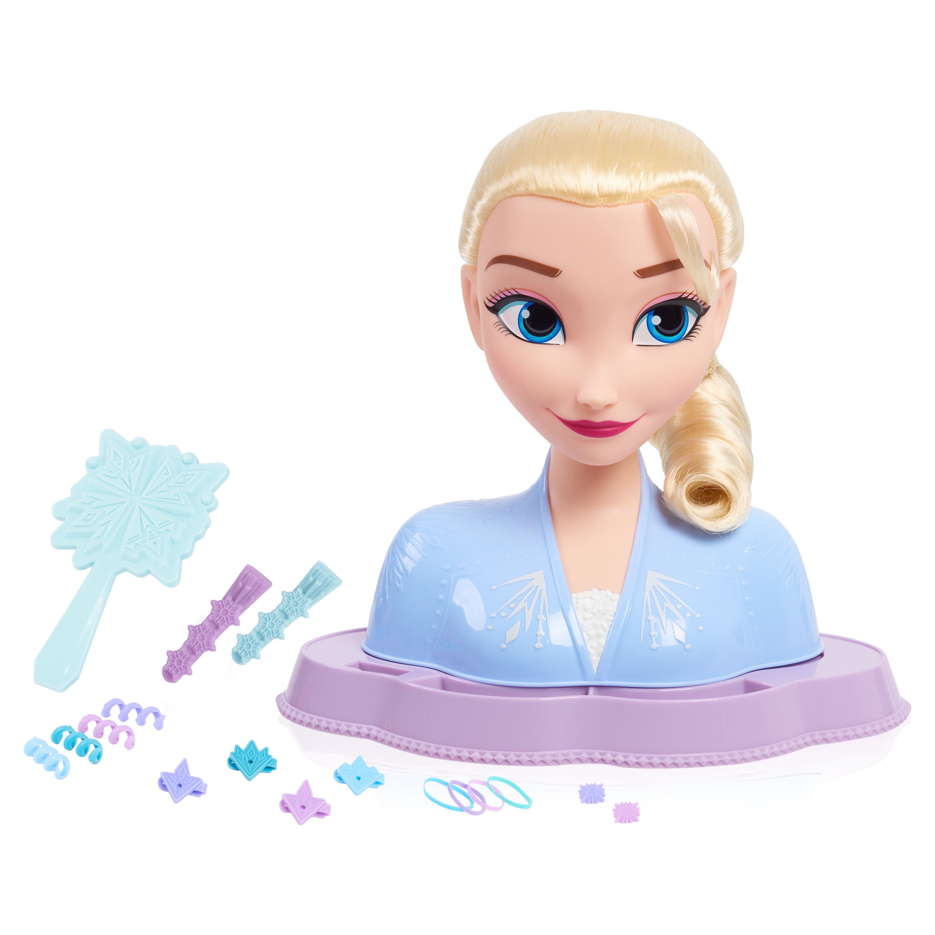Disney Frozen Elsa Styling Head, Blonde Hair, 14 Piece Pretend Play Set, Wear and Share Accessories, Officially Licensed Kids Toys for Ages 3 Up, Gifts and Presents - image 1 of 2