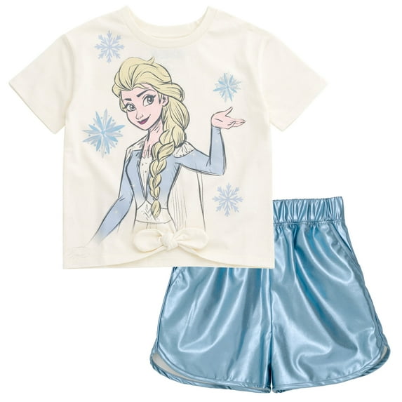 Disney Frozen Elsa T-Shirt and Shorts Outfit Set Toddler to Big Kid
