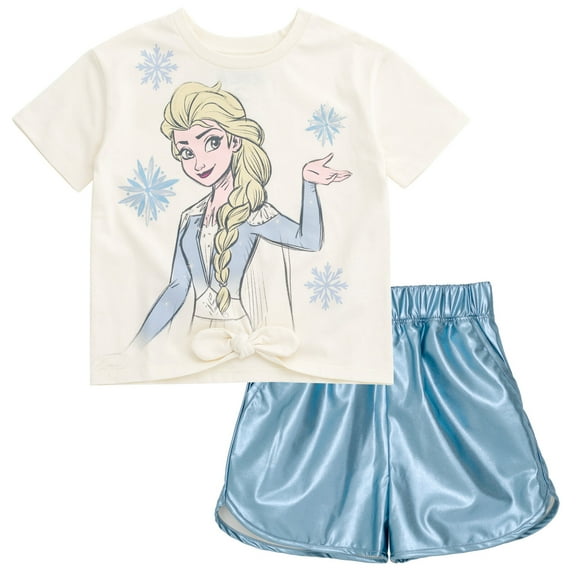 Disney Frozen Elsa T-Shirt and Shorts Outfit Set Toddler to Big Kid