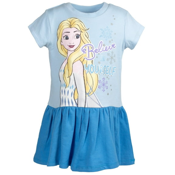 Disney Frozen Elsa Toddler Girls French Terry Dress Toddler to Big Kid