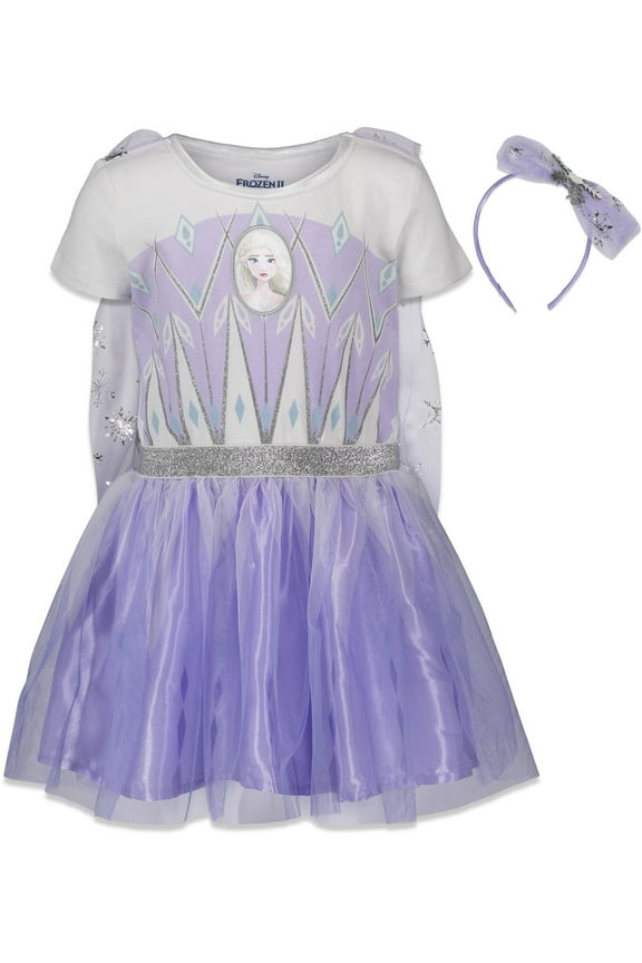 Frozen Elsa Toddler Girls Gown and Headband Toddler to Big Kid