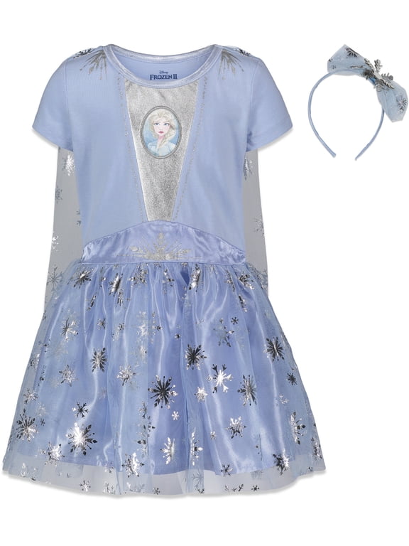 Frozen Elsa Toddler Girls Gown and Headband Toddler to Big Kid