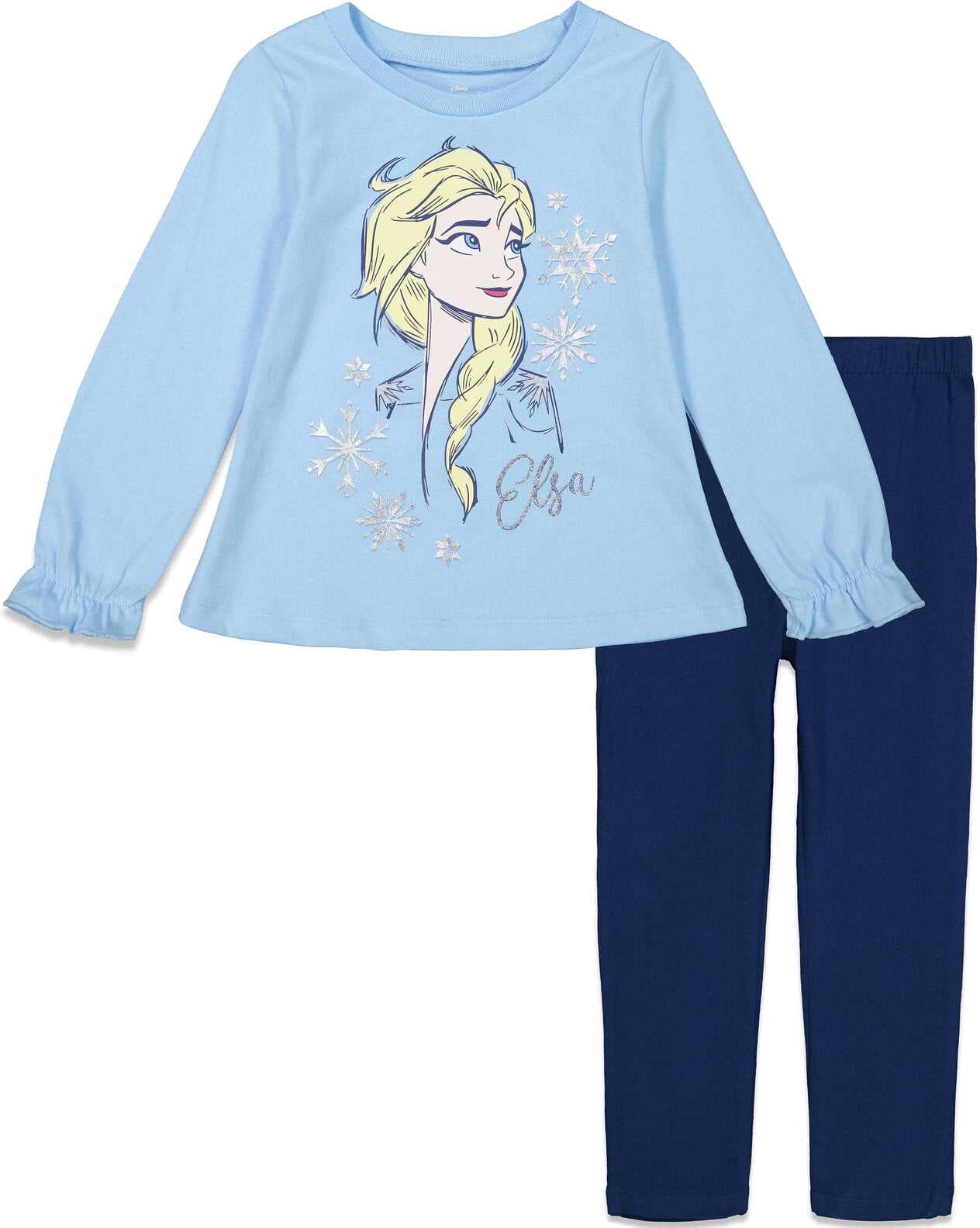 Disney Frozen Elsa Toddler Girls Long Sleeve Graphic T-Shirt & Leggings Light Blue 4T