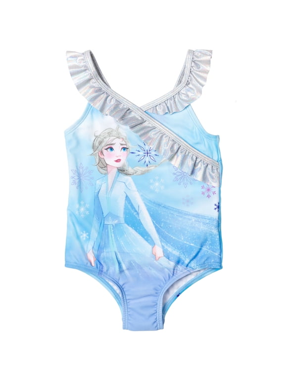 Frozen Elsa Toddler Girls One Piece Bathing Suit Blue 3T