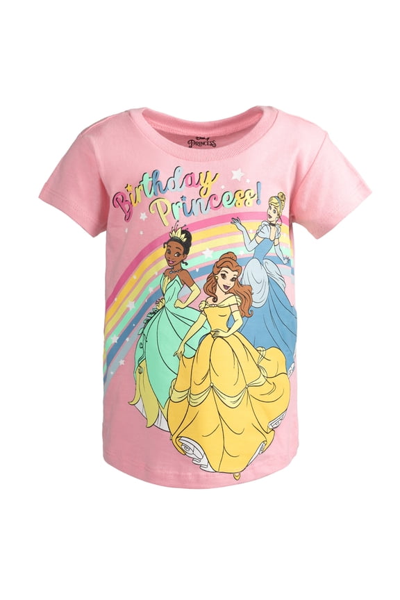 Princess Toddler Girls' Birthday Graphic T-Shirt Tiana Belle Pink