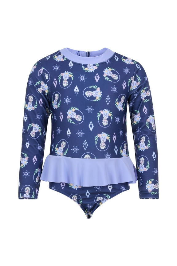 Frozen Elsa UPF 50+ One Piece Bathing Suit Toddler to Little Kid
