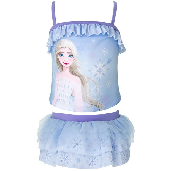 Disney Frozen Elsa UPF 50  Tankini Top and Bikini Bottom Swim Set Toddler to Little Kid