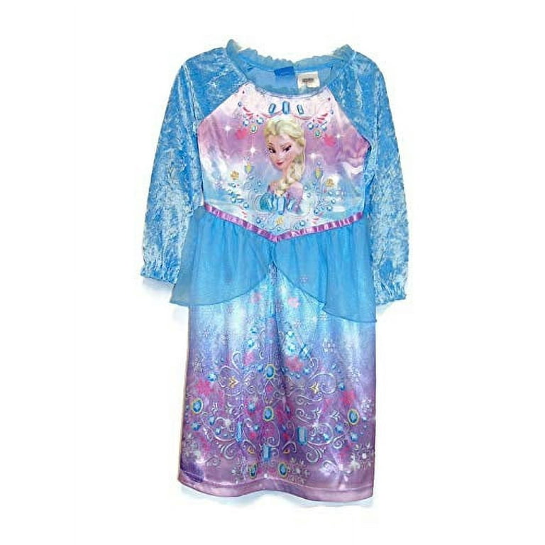 Disney Frozen Elsa Velour and Shimmery Tulle Fancy Nightgown Size 3T