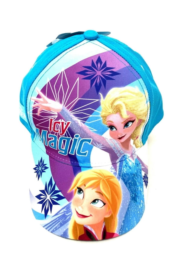 Disney Frozen Elsa and Anna Cotton Baseball Cap, Purple/Blue, Little Girls, Age