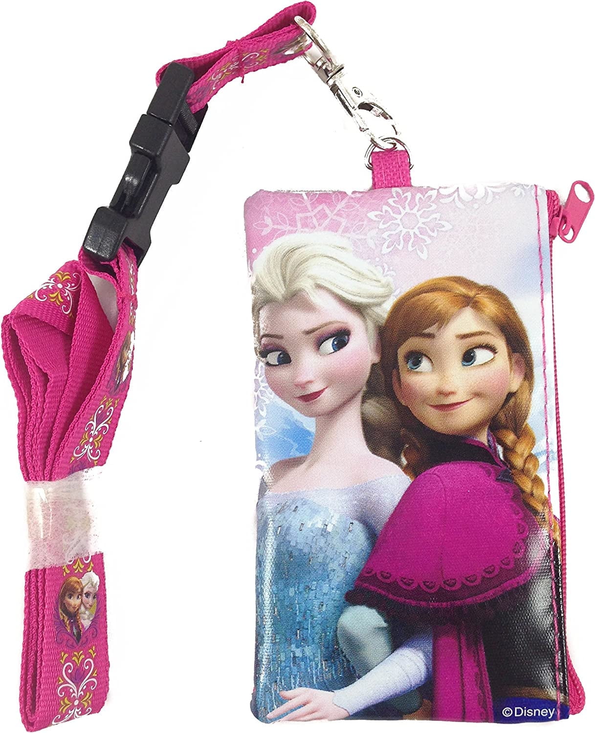BENDON Disney Frozen Elsa and Anna KeyChain Lanyard Fastpass ID Ticket Holder Pink