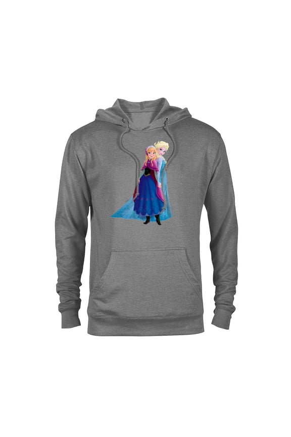 Frozen Elsa and Anna Sisters T-Shirt - Pullover Hoodie for Adults - Customized-Graphite Heather