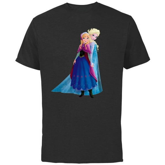 Disney Frozen Elsa and Anna Sisters T-Shirt - Short Sleeve Cotton T-Shirt for Adults - Customized-Black