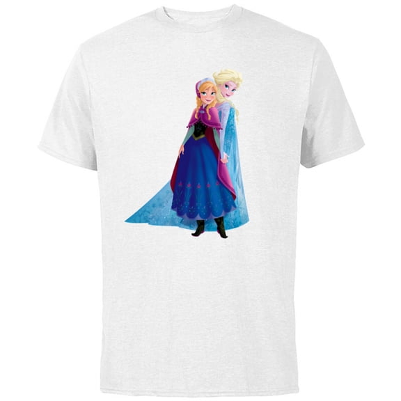Disney Frozen Elsa and Anna Sisters T-Shirt - Short Sleeve Cotton T-Shirt for Adults - Customized-White