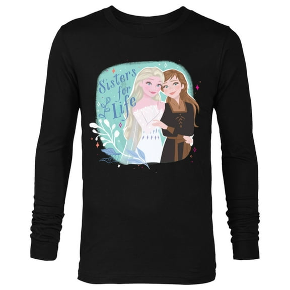 Disney Frozen Elsa and Anna Sisters for Life - Long Sleeve T-Shirt for Men - Customized-Black