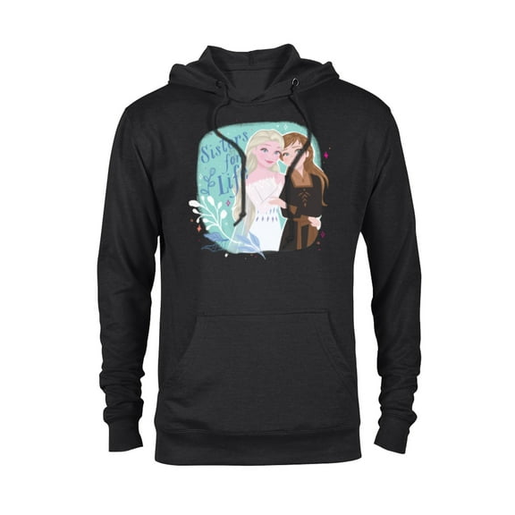 Disney Frozen Elsa and Anna Sisters for Life - Pullover Hoodie for Adults - Customized-Black