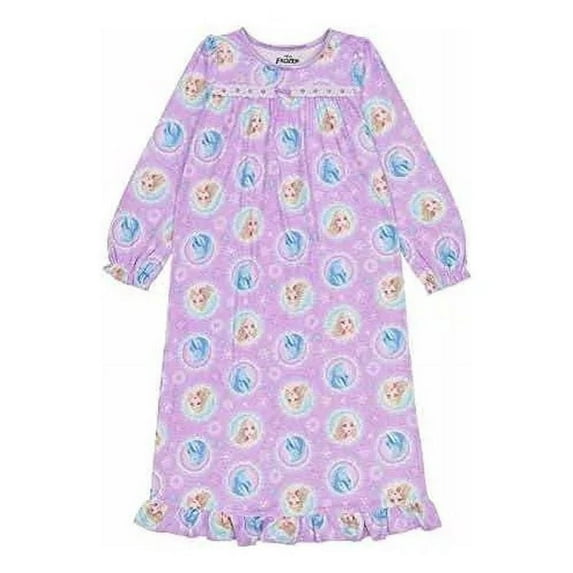 Disney Frozen Elsa and Spirit Horse Nokk Purple Flannel Nightgown, Gown (Size 8)