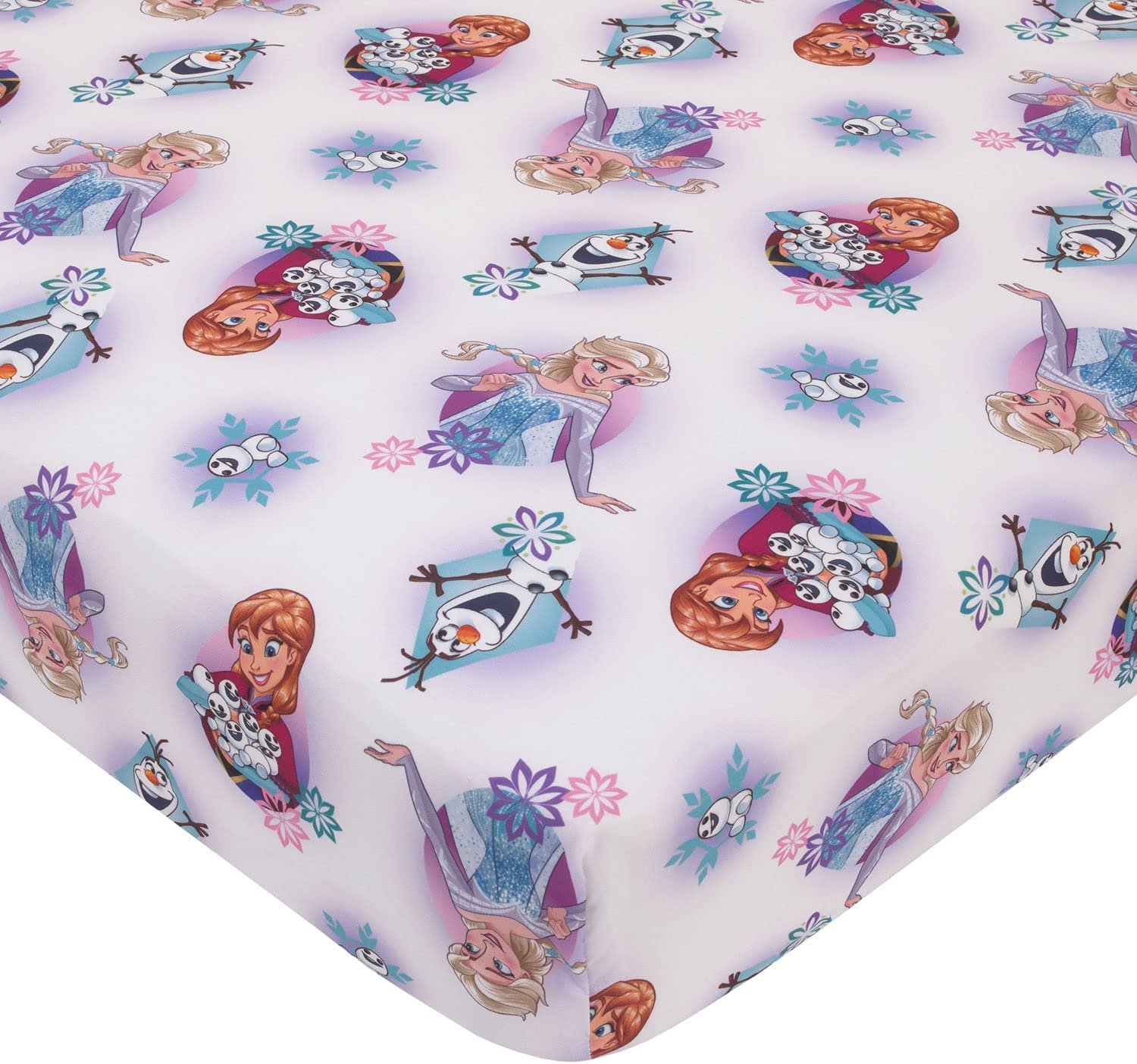 Disney Frozen Fitted Crib Sheet 100% Soft Microfiber, Baby Sheet, Fits Standard Size Crib Mattress 28in x 52in - image 1 of 4