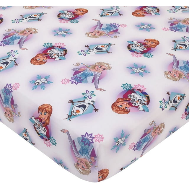 Disney Frozen Fitted Crib Sheet 100% Soft Microfiber, Baby Sheet, Fits Standard Size Crib Mattress 28in x 52in