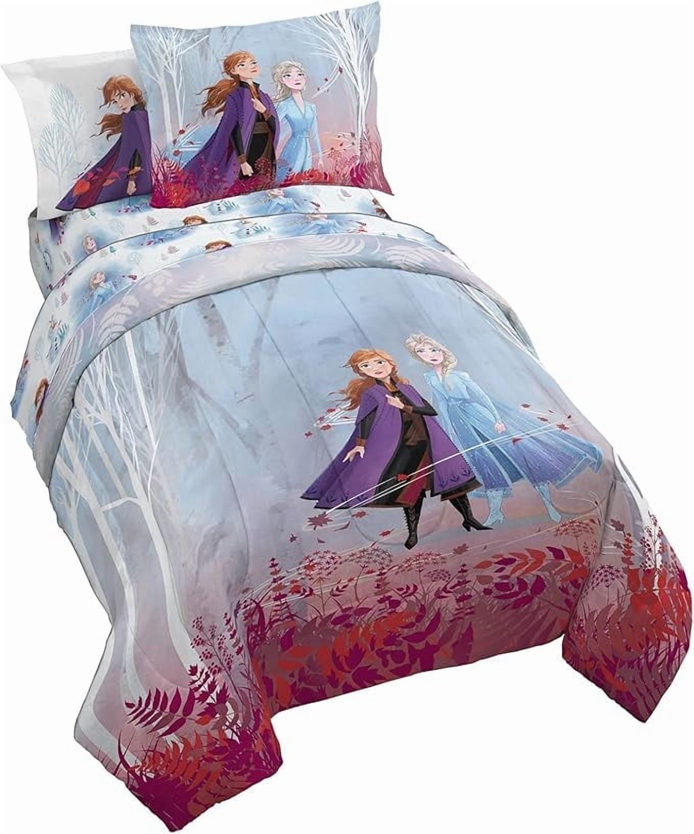 Disney Frozen Forest Spirit 5 Piece Twin Size Kids Bed Set with Sham