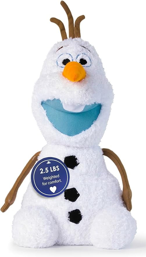 Disney Frozen Fuzzy Olaf 2.5 lbs Weighted Plush Pillow Buddy - Kids Super Soft Stuffed Pillow