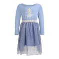 thumbnail image 1 of Disney Frozen Girl's Elsa Long Sleeve Tulle Skirt Dresses (Girls), Sizes 2T-10, 1 of 8