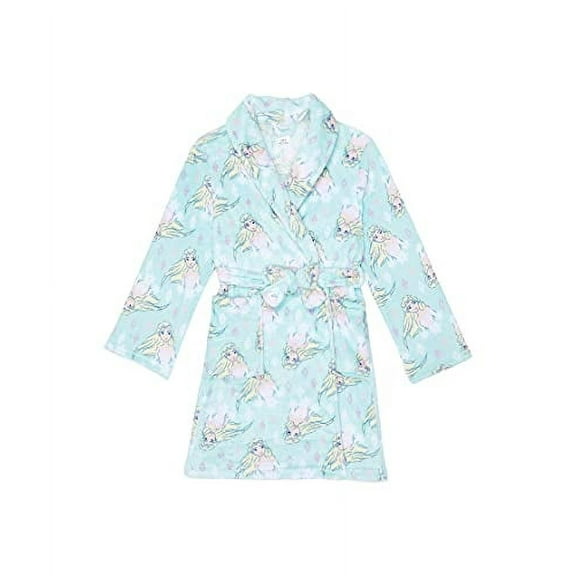 Disney Frozen Girl's Queen Elsa Minky Fleece Character Print Bathrobe, Robe (Size 8)