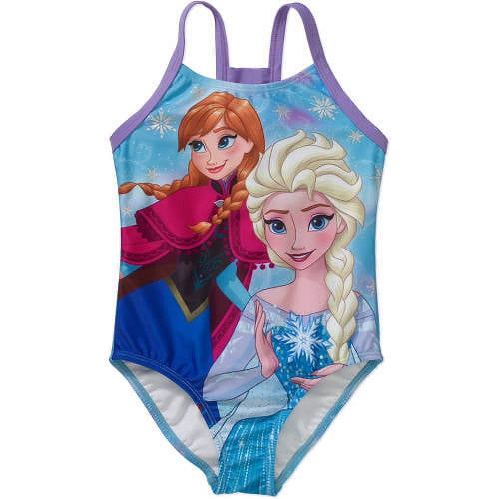 Disney Frozen Girls' Anna and Elsa 1-Piece Swimsuit - Walmart.com