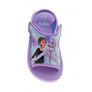 Disney Frozen Girls' Anna and Elsa Dual Sizes Hook and Loop Sandals. (Toddler/Little Kids)Purple, Size: 708