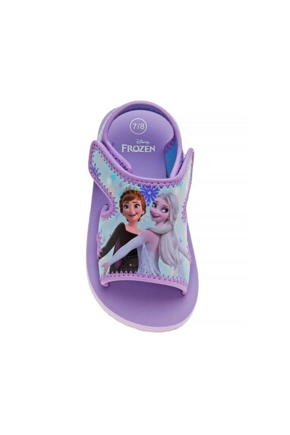 Frozen Girls Anna And Elsa Dual Sizes Hook And Loop Sandals. (Toddler Little Kids)Purple, Size: 910