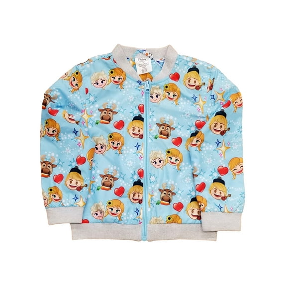 Disney Frozen Girls Blue Silver Shimmer Anna Elsa Sven Zip Up Jacket Coat 4