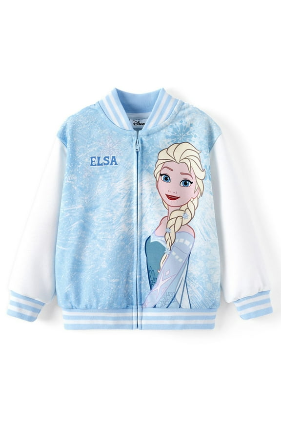 Frozen Girls Bomber Jacket Elsa Zip Up Varsity Lightweight Sweatshirts Gift Fall Spring Toddler Kids 3T