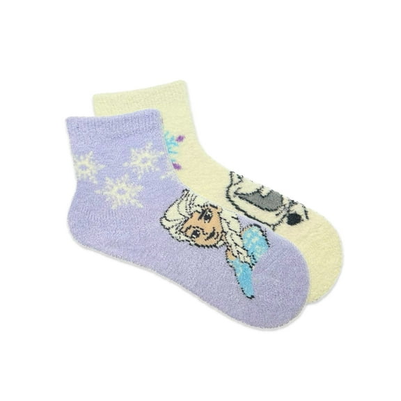 Disney Frozen Girls Cozy Socks, 2-Pack, Sizes S/M-M/L