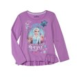 thumbnail image 1 of Disney Frozen Girls Elsa Make Your Own Magic Long Sleeve Ruffle Tee Shirt 4-5, 1 of 3