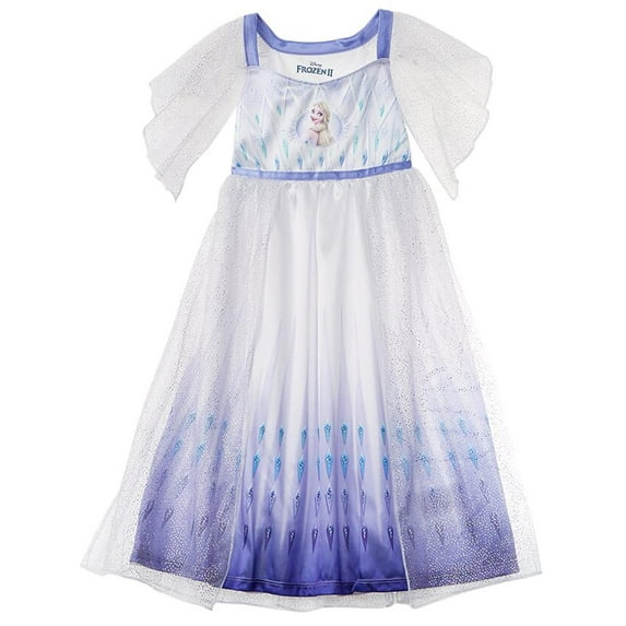Disney Frozen Girls Fantasy Nightgown Epilogue Elsa Pajama Sleepwear, White, Size: 4