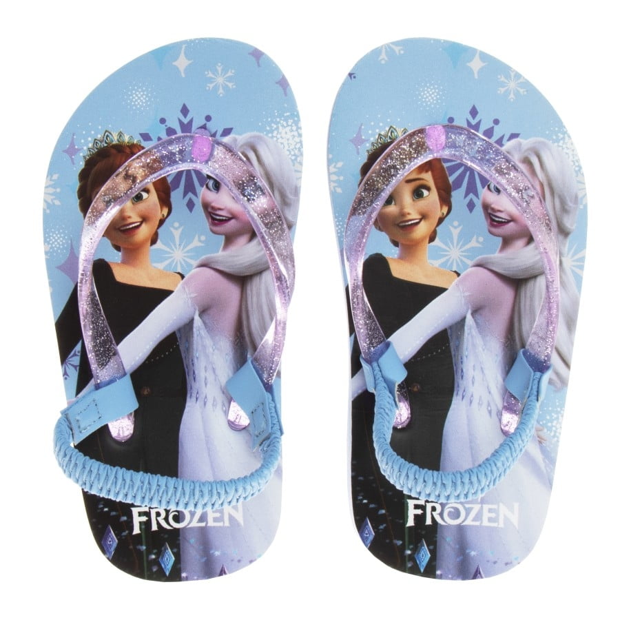 Disney Frozen Girls Flip Flops with back strap Lilac , Size 1112